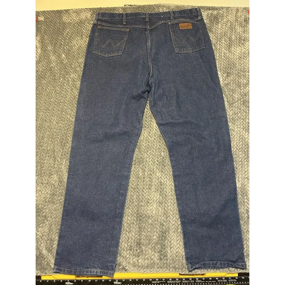Wrangler Cowboy Cut Jeans Men's 42x34 Blue Denim Relaxed Fit Straight Streetwear